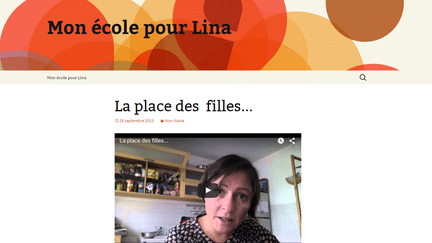 Capture d'&eacute;cran du blog Mon &eacute;cole pour Lina, le 29 septembre 2015. (MON ECOLE POUR LINA / FRANCETV INFO)