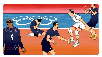 Volley / Sur le toit de l'Olympe. Depuis 2012, les volleyeurs français rêvaient d'une première médaille olympique de l'histoire de leur sport. Avec Laurent Tillie, leur sélectionneur qui les a menés au premier titre du volley français (Euro 2015), ils ont renversé une montagne russe en finale pour décrocher le plus beau métal qui soit : l'or. Une explosion de joie en forme de délivrance, d'aboutissement d'une carrière, pas loin d'être le sommet d'une vie. Earvin Ngapeth, Antoine Brizard, Nicolas Le Goff, Jenia Grebennikov, Jean Patry et tous les autres ont réalisé l'impensable. ((c) Camille Moulin-Dupré)