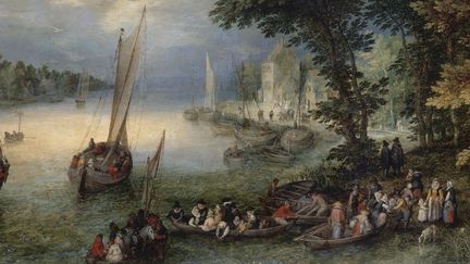 Brueghel de Velours, "Scène fluviale ou le débarquement", 1568
 (RMN -Photographie : G. BLOT)