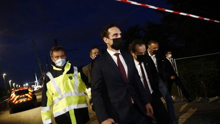 Le ministre délégué aux Transports Jean-Baptiste Djebbari à Massy (Essonne), dimanche 25 juillet 2021. (SAMEER AL-DOUMY / AFP)