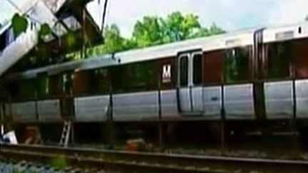 Collision entre deux rames du métro de Washington, le 22 juin 2009. (© France 2)