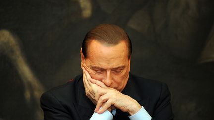 L'ancien chef du gouvernement italien, Silvio Berlusconi, le 1er f&eacute;vrier 2012 &agrave; Rome (Italie). (ANDREAS SOLARO / AFP)