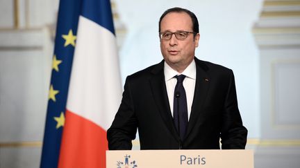 François Hollande lors d'une prise de parole à l'Elysée, à Paris, le 30 mars 2016. (AFP)