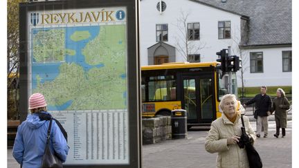 Une rue de&nbsp;Reykjavik (Islande). Photo d'illustration. (THORVALDUR ORN KRISTMUNDSSON / AFP)