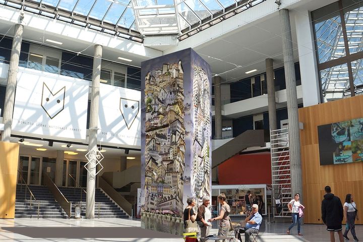 Babel&nbsp;50 Annecy&nbsp;de Jean-François Rauzier au coeur du Forum de&nbsp;Bonlie&nbsp; (DR / Annecy Paysages)