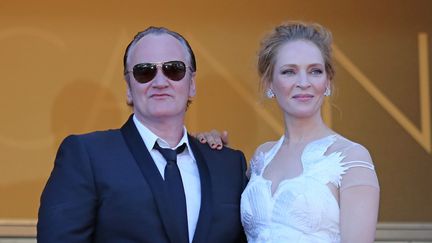 Quentin Tarantino&nbsp;et Uma Thurman, au festival de Cannes, le 24 mai 2014.&nbsp; (MAXPPP)