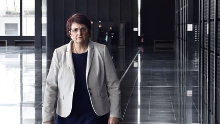 Brigitte Lamy au tribunal de Nantes (Loire-Atlantique), le 26 janvier 2016, alors qu'elle était procureure de la République. (LOIC VENANCE / AFP)