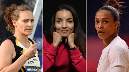 Mélina Robert-Michon, Sarah Ourahmoune, Allison Pineau. (AFP)