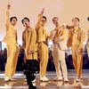 Le groupe sud-coréen BTS chante son titre "Butter" lors des American Music Awards, à Los Angeles (Californie, Etats-Unis), le 21 novembre 2021. (KEVIN WINTER / GETTY IMAGES NORTH AMERICA)