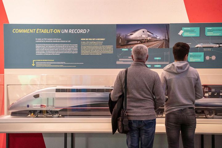 Exposition&nbsp;Grande vitesse ferrovaire&nbsp;à la Cité des sciences à Paris. (Universcience. Photo : E.Laurent)