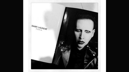 Marilyn Manson, égérie de Saint Laurent. Photo postée sur le compte tweeter du chanteur le 2 avril 2013
