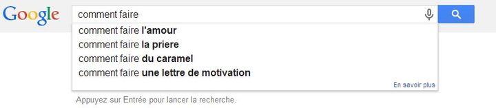 Voil&agrave; ce qui se passe quand on demande &agrave; Google "comment faire", le 24 janvier 2014. (GOOGLE.COM / FRANCETV INFO)