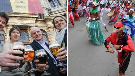 Les représentants belges de la culture fêtent l'annonce de l'Unesco une bière à la main / Danseurs dans le cadre des IIIe rencontres internationales de rumba "Timbalaye" (La Havane, Cuba, 2011)
 (THIERRY ROGE / BELGA MAG / BELGA - ERNESTO MASTRASCUSA / NOTIMEX)