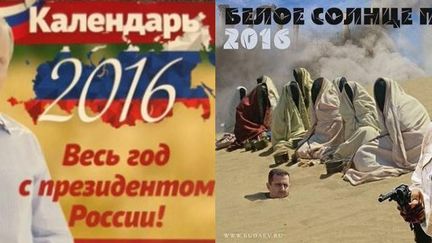 «Toute l'année avec le président de la Russie» ou «Soleil blanc du désert», choisissez votre «calendrier Poutine» 2016 ! (Twitter)