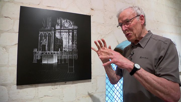 L'autel de la cathédrale dessiné par François-Xavier Legenne (France 3 Picardie)