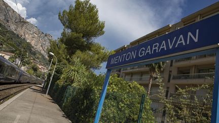La gare de Menton-Garavan (Alpes-Maritimes) est la première gare française traversée par les TER qui partent de Vintimille, en Italie. (BELPRESS / MAXPPP)