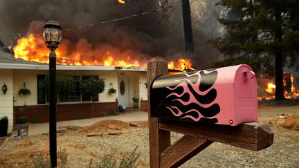 Paradise&nbsp;a été&nbsp;partiellement détruite par l'incendie.&nbsp;Il a ravagé plus de 280 km2, selon le département des pompiers de Californie. (JUSTIN SULLIVAN / GETTY IMAGES NORTH AMERICA / AFP)