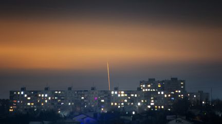 A missile is fired from Belgorod, Russia, on January 7, 2024. (VADYM BIELIKOV / AFP)