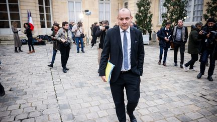 Laurent Berger, secrétaire général de la CFDT, dans la cour de l'hôtel Matignon, le 3 janvier 2023. (THOMAS PADILLA / MAXPPP)