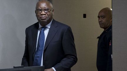 L'ancien président ivoirien Laurent Gbagbo devant ses juges lors de l'ouverture de son procès le 28 janvier 2016 à la Haye. Il a plaidé non coupable de crimes contre l'humanité. (Photo AFP/Peter Dejong)