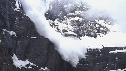 Une avalanche dans le département des Hautes-Pyrénées, en 2009.&nbsp; (DANIELE SCHNEIDER / AFP)