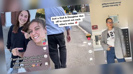 Des internautes veulent équilibrer les urnes, avec un vote pour Kamala Harris en compensation d'un vote pour Donald Trump, et en font des vidéos sur TikTok. (CAPTURE D'ECRAN / TIKTOK)