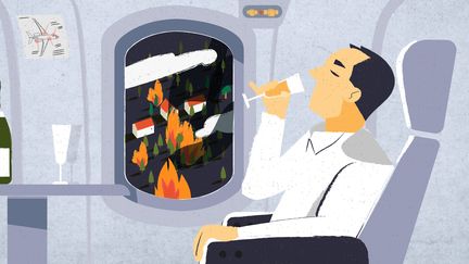 Alors que l'Europe est frappé par de nombreux feux de forêts, les vols en jet-privé, un moyen de transport très polluant, ont choqué l'opinion publique. (ASTRID AMADIEU / FRANCEINFO)
