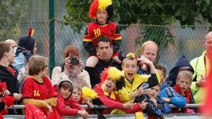 Supporters de l'équipe de Belgique de football. Westkapelle le 4 juin, avant le départ des «Diables rouges» pour le Brésil. (BRUNO FAHY / BELGA MAG / BELGA/AFP)