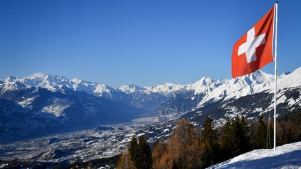 La station suisse de Crans-Montana, le 4 mars 2018.&nbsp; (FABRICE COFFRINI / AFP)