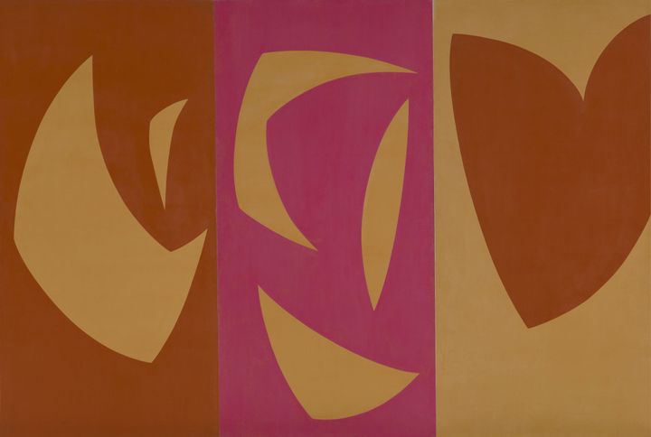 Fernand Leduc, Triptyque ocre-violet-rouge, 1965, Coll. Musée National des Beaux-Arts de Québec. Photo : MNBAQ, Denis Legendre
 (Fernand Leduc / SODRAC (2013))