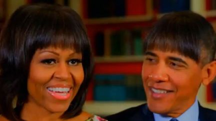 Barack et Michelle Obama avec la même frange
 (Capture écran YouTube/CNN)