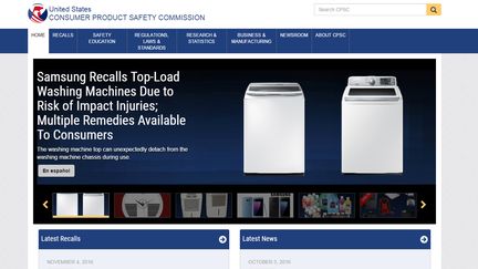 Le site de la commission&nbsp;américaine de protection des consommateurs. (CAPTURE D'ÉCRAN CPSC.GOV)