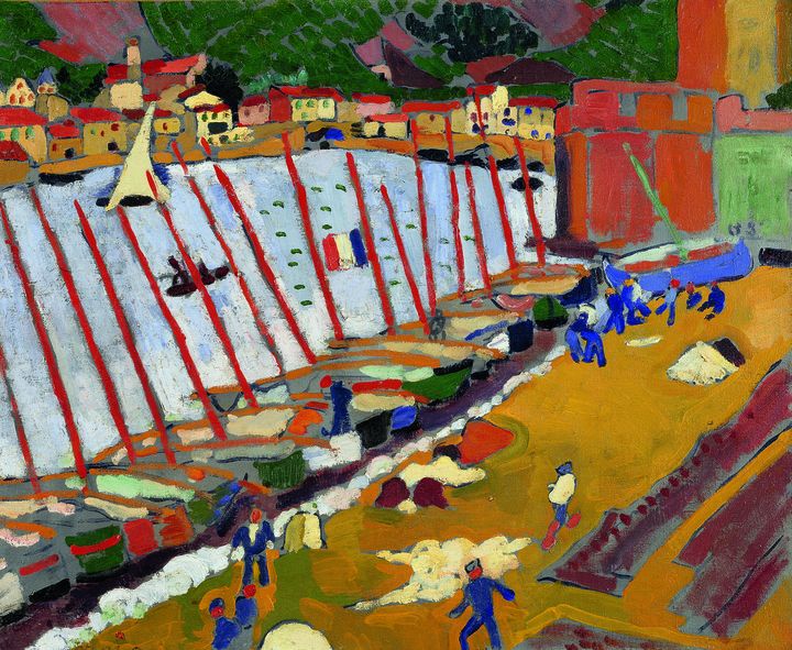 Andr&eacute; Derain, "Le Faubourg de Collioure", 1905. Huile sur toile, 59,5 x 73,2 cm. Paris, Centre Pompidou, mus&eacute;e national d&rsquo;art moderne, achat en 1966. (CENTRE POMPIDOU, MNAM-CCI, DIST. RMN-GRAND PALAIS / PHILIPPE MIGEAT.ADAGP, PARIS 2013)