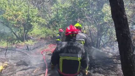 Incendies dans le Gard : les sapeurs-pompiers à l'affût des reprises de feu (FRANCEINFO)