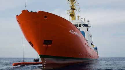 L'"Aquarius" en Mer Méditerranée le 24 septembre 2018. (MAUD VEITH / SOS MEDITERRANEE)