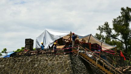 Exploration de la pyramide Teopanzolco à Cuernavaca,  dans l'Etat de Morelos, 11 juillet 2018. 
 (RONALDO SCHEMIDT / AFP)