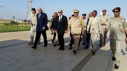 Arrivée de Jean-Yves Le Drian à Benghazi, en Libye, lundi 4 septembre 2017. (ISABELLE LABEYRIE / RADIO FRANCE)