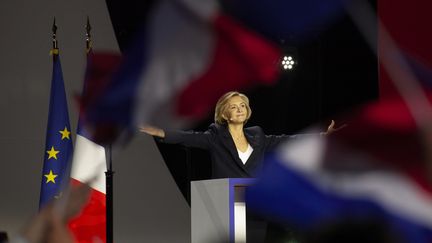 La candidate à la présidentielle Valérie Pécresse a tenu son premier gros meeting le 13 février, à Paris. (STEPHANE ROUPPERT / NURPHOTO)