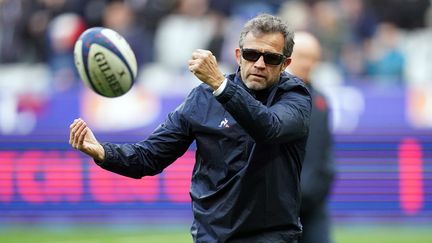 Le sélectionneur du XV de France Fabien Galthié au Stade de France avant le match contre l'Ecosse dans le Tournoi des six nations, le 26 février 2023 (ADAM DAVY / MAXPPP)