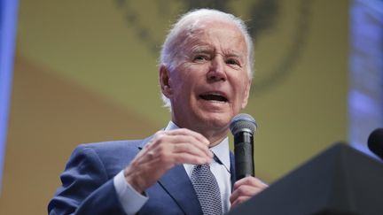 Le président américain Joe Biden lors d'un discours à la Maison Blanche, à Washington (Etats-Unis), le 28 septembre 2022. (OLIVER CONTRERAS / AFP)