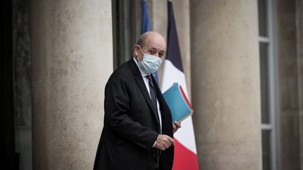 Le ministre&nbsp;des Affaires étrangères Jean-Yves Le Drian, à l'Elysée (Paris), le 10 novembre 2020.&nbsp; (ARTHUR NICHOLAS ORCHARD / HANS LUCAS / AFP)