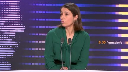 Sophie Binet, secrétaire générale de la CGT, était lundi 11 décembre l’invitée du 8h30 franceinfo. (FRANCEINFO / RADIO FRANCE)