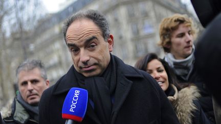 Jean-Fran&ccedil;ois Cop&eacute; lors d'une manifestation contre le mariage pour tous, le 13 janvier 2013. (FRED DUFOUR / AFP)