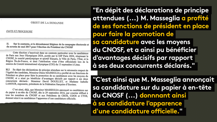 Extrait de la demande d'assignation déposée par Isabelle Lamour. (FRANCEINFO / RADIOFRANCE)