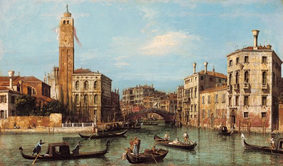 "Le Grand Canal et l'entr&eacute;e au Cannaregio", de&nbsp;Canaletto.&nbsp;Huile sur toile. 46 x 78,4 cm. Londres, The Royal Collection. (HM QUEEN ELIZABETH II 2012)