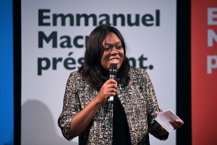 Laetitia Avia lors de la campagne présidentielle, le 8 mars 2017, à Paris. (ERIC FEFERBERG / AFP)