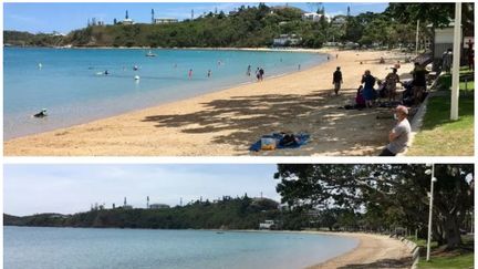 Avant 14 heures et après 14 heures, à la Baie-des-Citrons, à Nouméa (Nouvelle-Calédonie). (CAROLINE ANTIC-MARTIN / NOUVELLE-CALEDONIE LA 1RE)