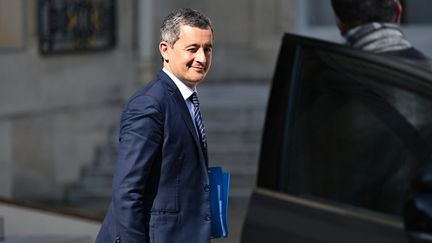 Gérald Darmanin à l'Elysée le 19 avril 2023. (BERTRAND GUAY / AFP)