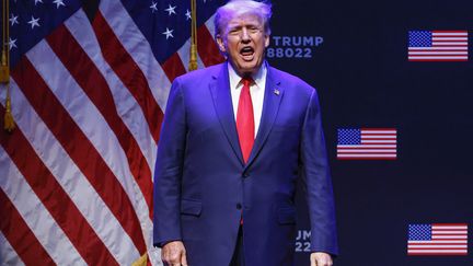 Donald Trump à Davenport dans l'Iowa le 13 mars 2023. (KAMIL KRZACZYNSKI / AFP)