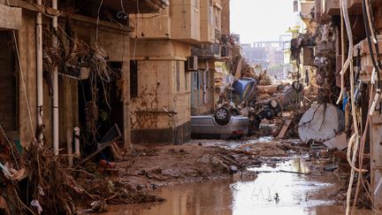 A Derna (Libye), les inondations ont provoqué des dégâts importants, le 12 septembre 2023. (AFP)